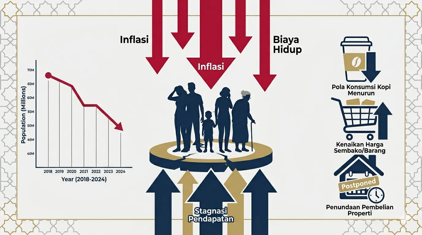 Middle Class Squeeze: Menipisnya Bantalan Ekonomi Kelas Menengah dan Implikasinya bagi Keberlanjutan Konsumsi Nasional